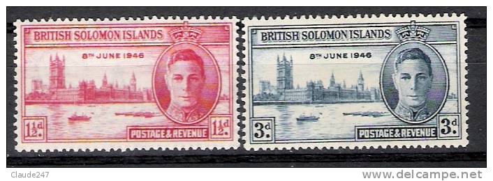 1946 British Solomon -Victory -Serie Nuova Illinguellata - New  MNH - Iles Salomon (...-1978)