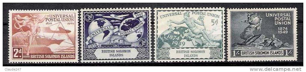 1949 British Solomon - 75th Anniversary Of  U.P.U. -Serie Nuova Illinguellata - New  MNH - Salomonseilanden (...-1978)