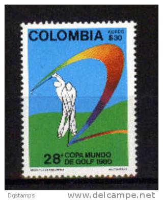 Colombia 1980 YT.A657** Campeonato Copa Mundial De Golf - Golf