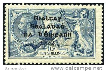 Ireland #14 Mint Never Hinged 10sh Overprint From 1922 - Neufs