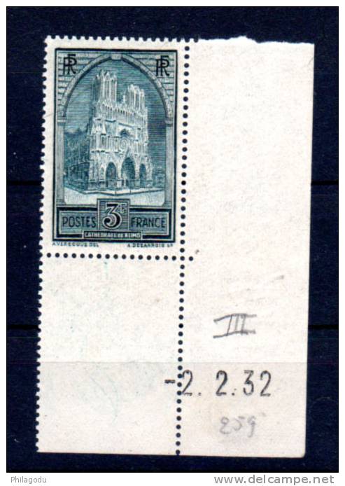 Cathédrale De Reims, 259**( Type 4) Sans Charnière Cote 135 € - Nuovi