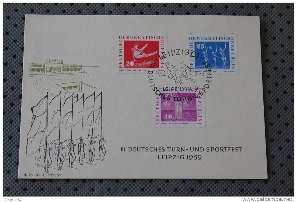 1959 LIEPZIGER ATLHLETISME D.D.R. DEUTSCHE DEMOKRATISCHE REPUBLIK DEUTSCHES TURN-UND SPORTFEST POSTKARTE CARTE POSTALE - Storia Postale