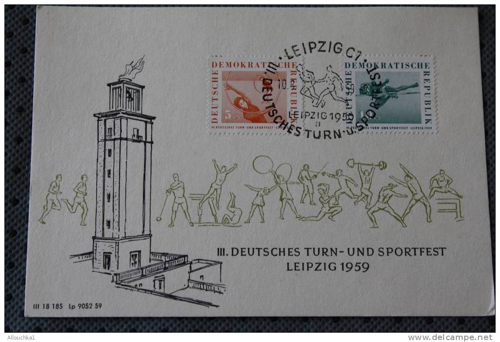 1959 LIEPZIG DEUTSCHES TURN - UND SPORTFEST D.D.R. DEUTSCHE DEMOKRATISCHE REPUBLIK LIEPZIG POSTKARTE CARTE POSTALE - Covers & Documents