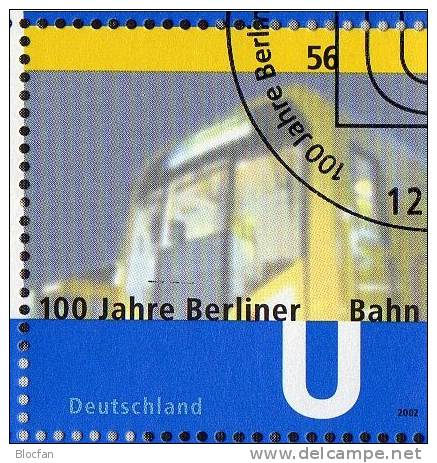100 Jahre U-Bahn Berlin Deutschland Numisblatt2/2002 Mit 2242 Plus 10-KB SST 41€ Triebwagen Bf Document Sheet Of Germany - Brieven En Documenten