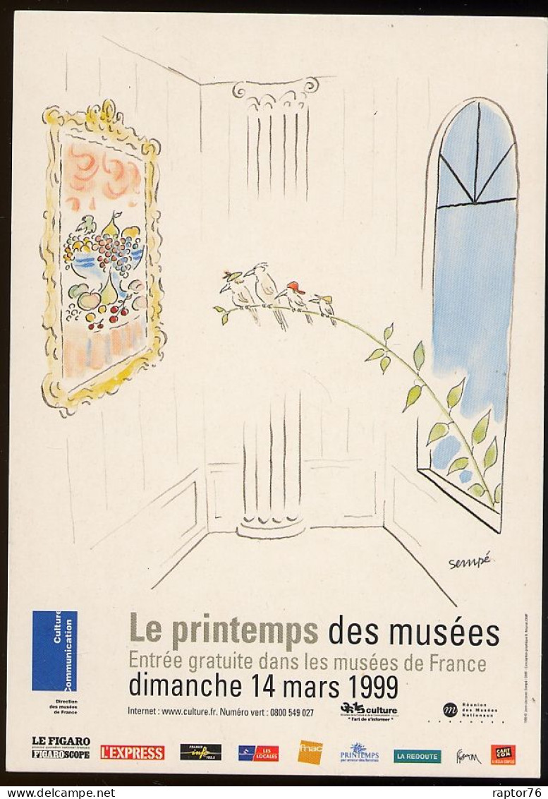 CP Illustrateur SEMPE Le Printemps Des Musées 1999 Première Edition - Sempé