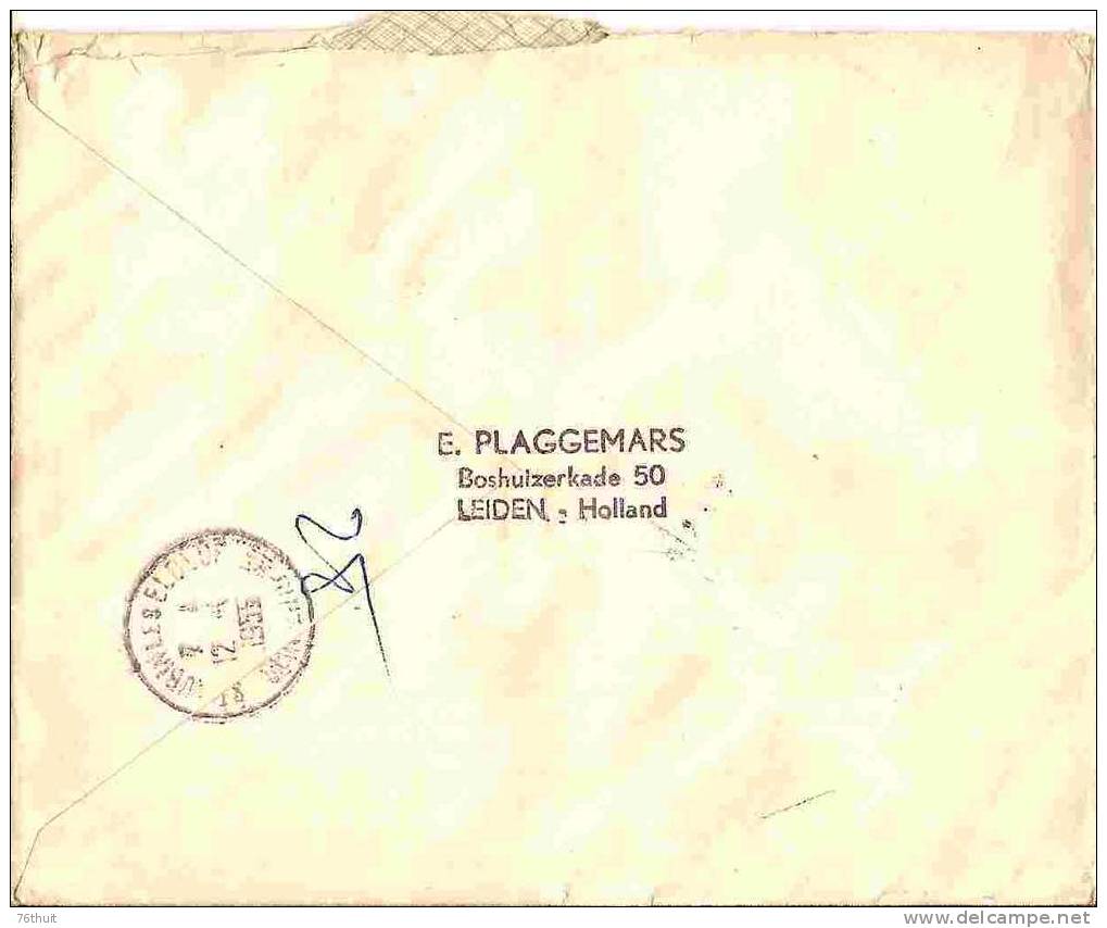 Rare !  1955 - Enveloppe - NEDERLAND PAYS BAS - UNIVERSAL LIGO - Espéranto + Recommandita - Esperanto