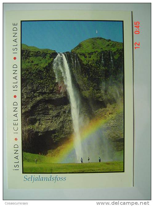 9336 ICELAND ISLAND  SELJALANDSFOSS       POSTCARD   YEARS  1990  OTHERS IN MY STORE - IJsland