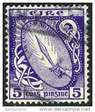 Ireland #72 Used 5p Deep Violet From 1922 - Gebraucht