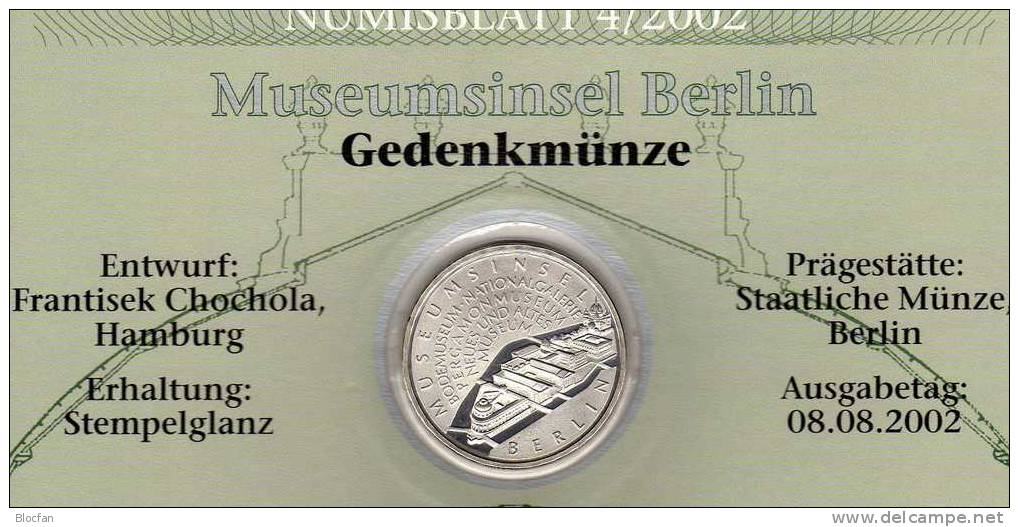Museumsinsel Berlin Deutschland Numisblatt 4/2002 Mit 2274 Plus 10-KB SST 46€ Bodemuseum Architectur Document Bf Germany - Commémoratives