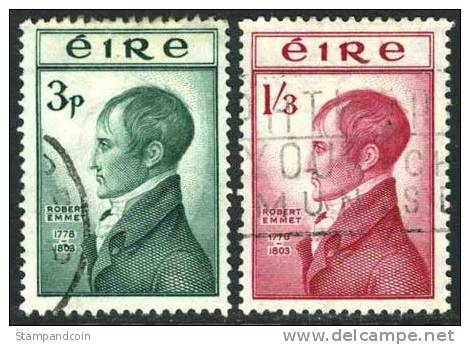 Ireland #149-50 Used Robert Emmet Set From 1953 - Oblitérés