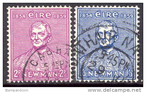 Ireland #153-54 Used Cardinal Newman Set From 1954 - Gebraucht