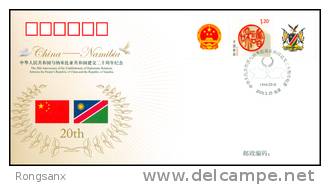 PFTN.WJ2010-03 CHINA-NAMBIA DIPLOMATIC COMM.COVER - Storia Postale