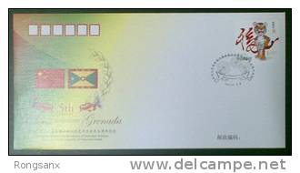 PFTN.WJ2010-02 CHINA-GRENADA DIPLOMATIC COMM.COVER - Lettres & Documents