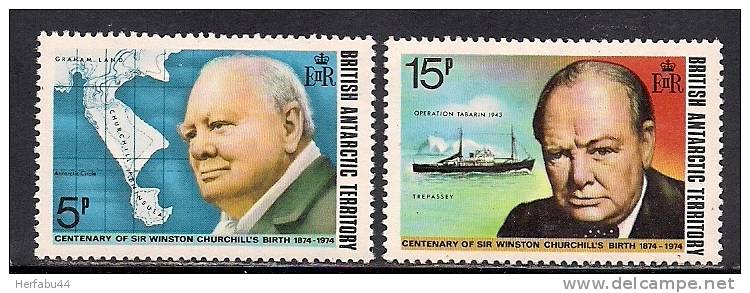 British Antartcic Territory      Churchill        Set     SC# 62-63 MNH** - Sir Winston Churchill