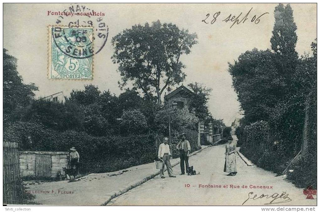 FONTENAY-sous-BOIS - Fontaine Et Rue Des Caneaux - Fontenay Sous Bois