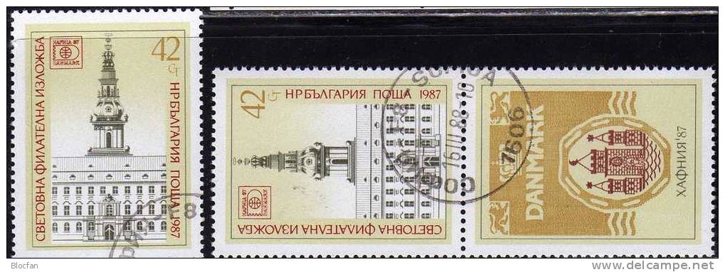 BMA HAFNIA 1987 Bulgarien 3597, ZD+ 2xKleinbogen O 8€ Parlament In Kopenhagen - Perforadas