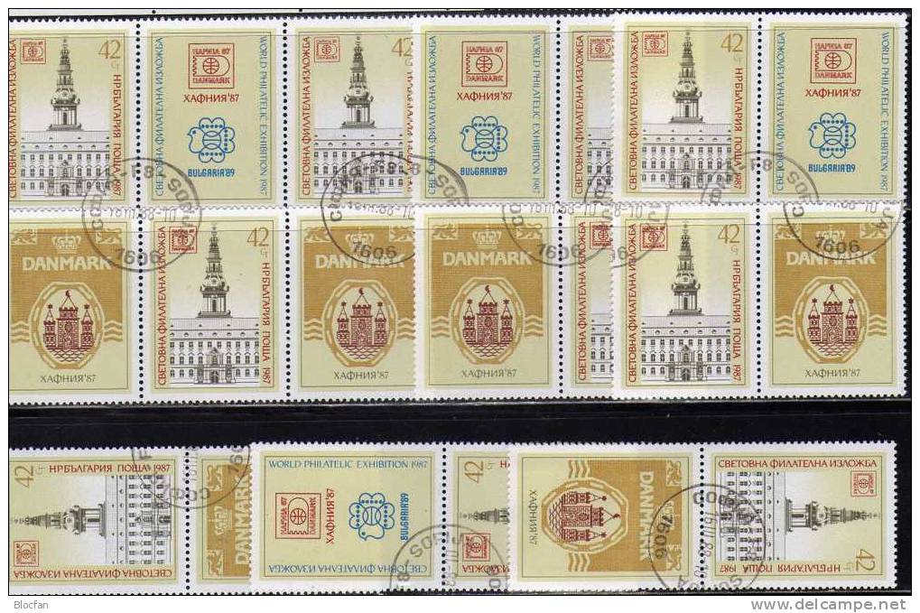 Varianten BMA HAFNIA Bulgarien 3597,9xZD+Kleinbogen O 10€ Parlament Kopenhagen Bloc Hb M/s Philatelic Sheet Bf BULGARIA - Collections (with Albums)