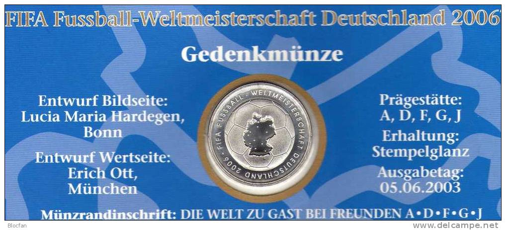 Fußball-WM 2006 Deutschland Numisblatt 2003 Mit 2324/8 Im Paar SST 40€ Junge Spieler Document Soccer Sheetlet Bf Germany - Brieven En Documenten