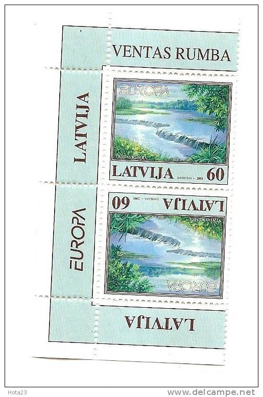 Latvia-  EUROPA  -2001y - MINT-PAIR TET - A - TET MNH - 2001
