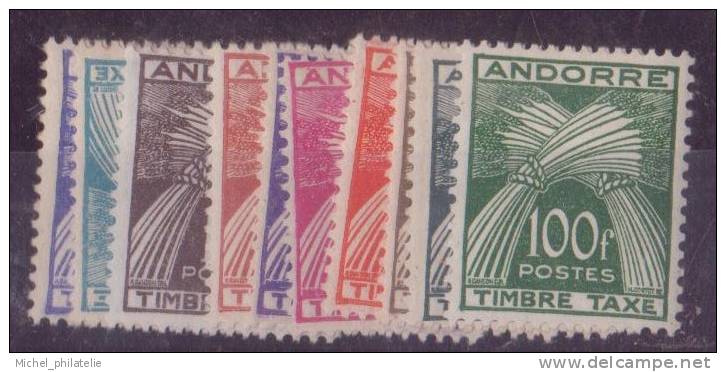 ANDORRE N° 32/41* TAXE  NEUF AVEC CHARNIERE - Unused Stamps