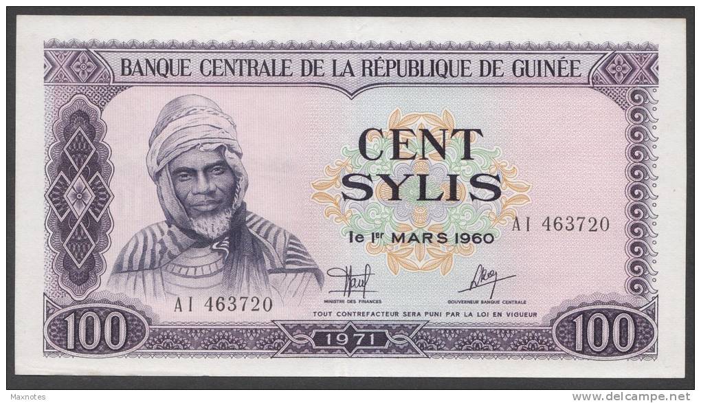 GUINEA  (République De Guinée )  : 100 Sylis - 1971 - P19 - XF - Guinea