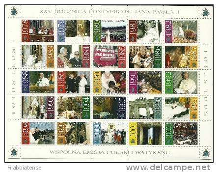 2003 - Vaticano - XXV Pontificato Di Giovanni Paolo II - Congiunta Con La Polonia - Foglietto   ++++++++ - Neufs