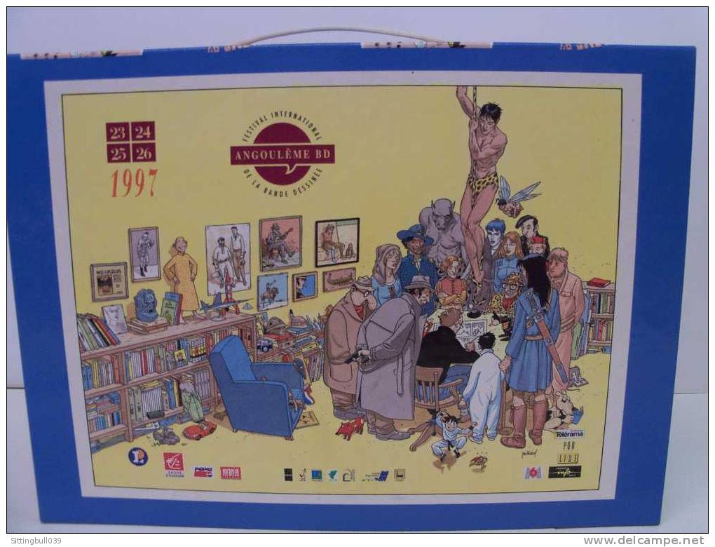 JUILLARD. TRES BELLE MALLETTE CARTONNEE ILLUSTREE POUR LE 24e FESTIVAL BD ANGOULÊME 1997 AVEC DES SURPRISES. - Werbeobjekte