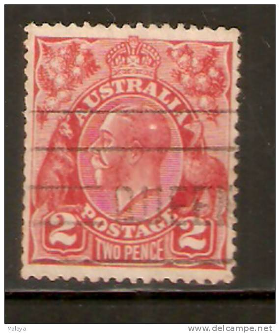 Australia KG V Head Stamp 2 Pence Used - Corée (...-1945)
