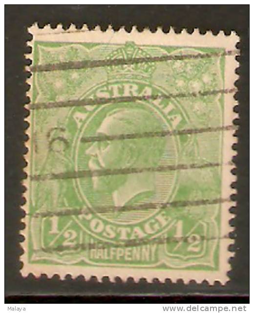 Australia KG V Head Stamp Half Penny Used - Oblitérés