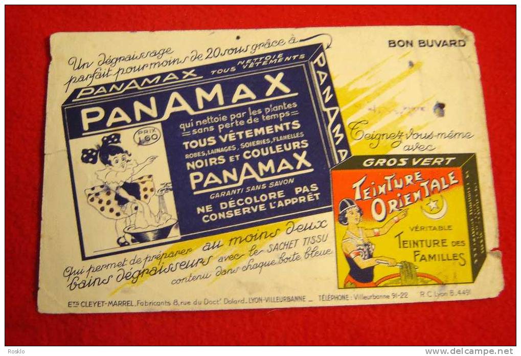 VIEUX PAPIER / BUVARD / PANAMAX ET GROS VERT TEINTURE ORIENTALE / BEL ETAT A SERVI - Produits Ménagers