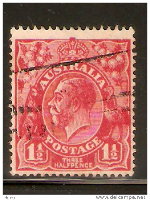 Australia KG V Head Stamp 3 Hlf Pence Used - Gebraucht