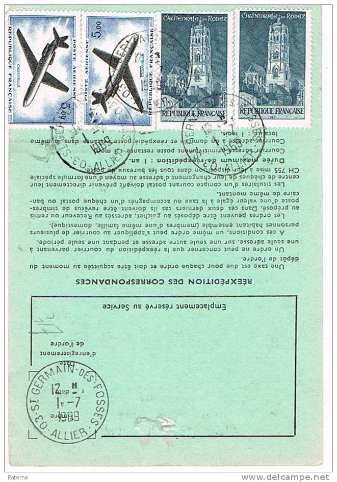 Tarjeta, Servicio Reexpedicion, ST GERMAIN 1989 (Francia) - Storia Postale