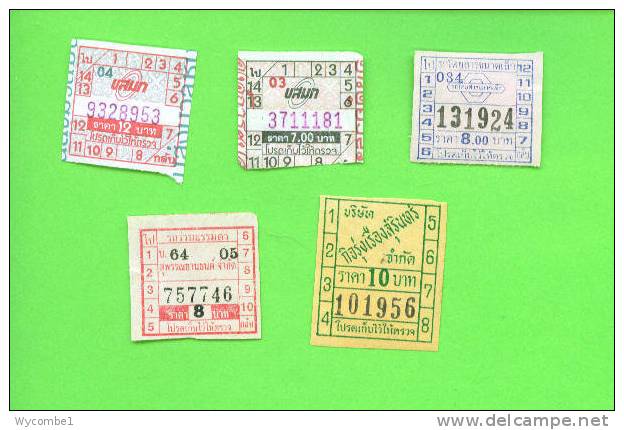 THAILAND - 5 Different Bus Tickets - Wereld