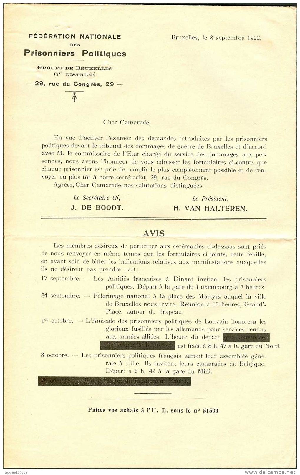 Lettre Avec Préo 1922 De Bruxelles Vers Arlon - Typo Precancels 1922-26 (Albert I)