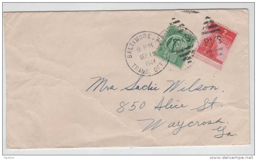 USA Cover Sent To Denmark Baltimore 15-9-1944 - Brieven En Documenten