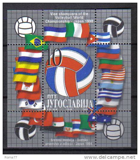FRZ279 - YUGOSLAVIA  1998, Serie Catalogo Unificato BF N. 51  ***  Volleyball - Volley-Ball