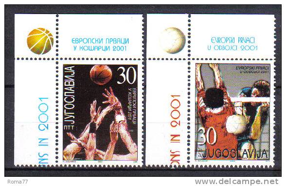 FRZ287 - YUGOSLAVIA  2001, Serie Catalogo Unificato N. 2934/35  ***  Volleyball - Handisport
