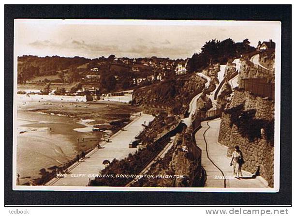 Real Photo Postcard The Cliff Gardens Goodrington Paignton Devon - Ref 532 - Paignton