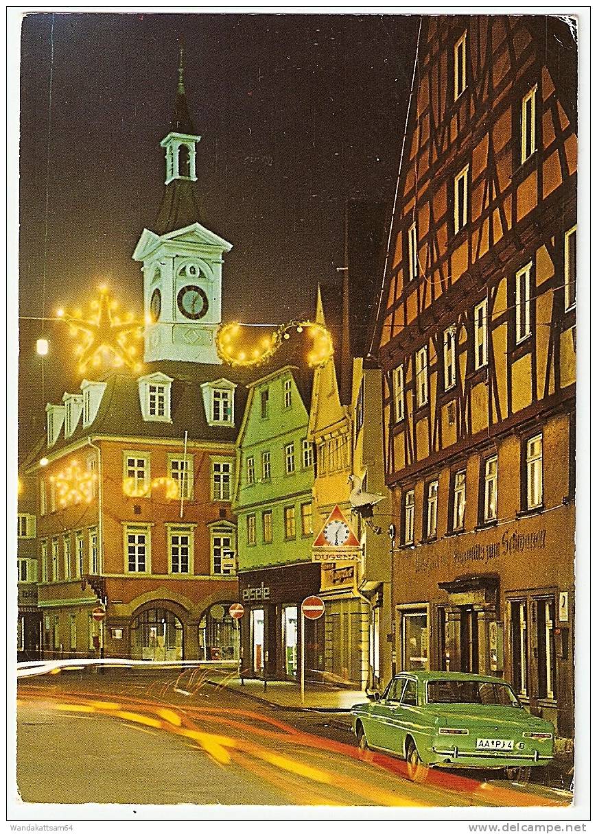 AK 2015 Aalen-Ostalbkreis Am Alten RATHAUS Weihnachtsbeleuchtung Auto DUGENA Uhr Gasthaus 24.11.77-17 7080 AALEN WÜRTT 1 - Aalen