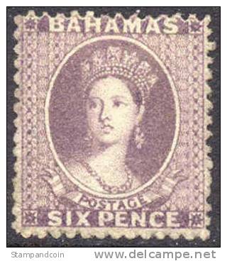 Bahamas #10 (SG #19) Mint Hinged 6p Victoria From 1862 W/APS Certificate - 1859-1963 Crown Colony