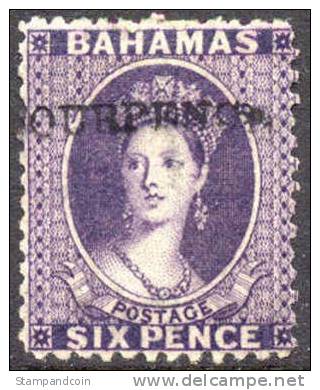 Bahamas #26 (SG #45) Mint No Gum Surcharged Victoria From 1883 W/APS Certificate - 1859-1963 Colonie Britannique