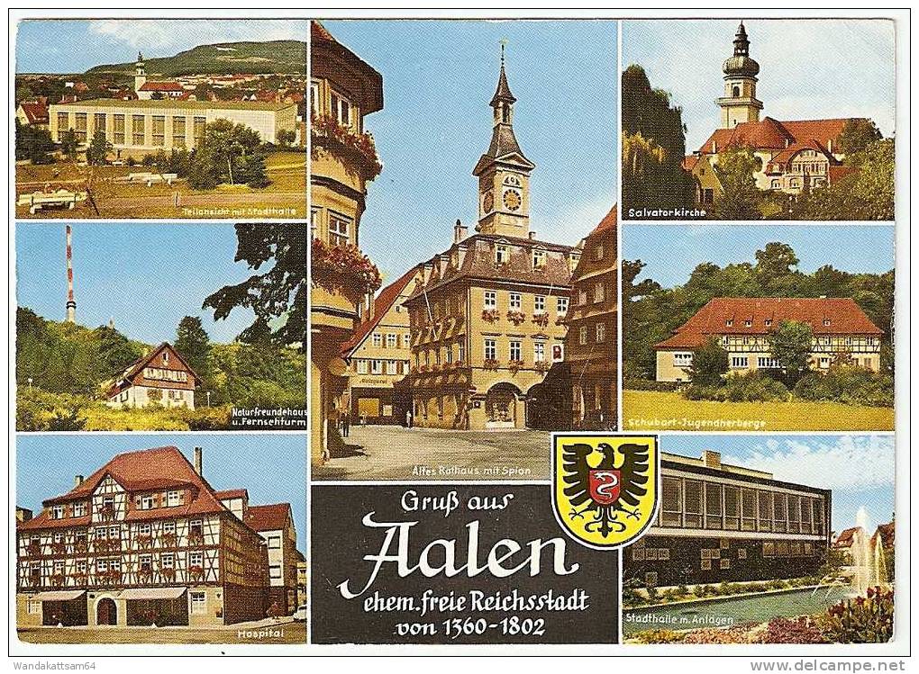 AK 32803 Gruß Aus Aalen Ehem. Freie Reichsstadt Von 1360-1802 Mit Wappen Mehrbild 7 Bilder 12.8.70-16 709 ELLWANGEN Ma - Aalen