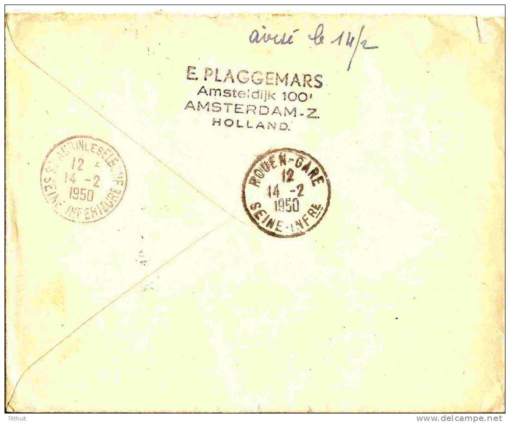 Rare !  1950 Enveloppe-NEDERLAND PAYS BAS-UNIVERSAL LIGO - Espéranto + Recommandita +Express - Esperanto