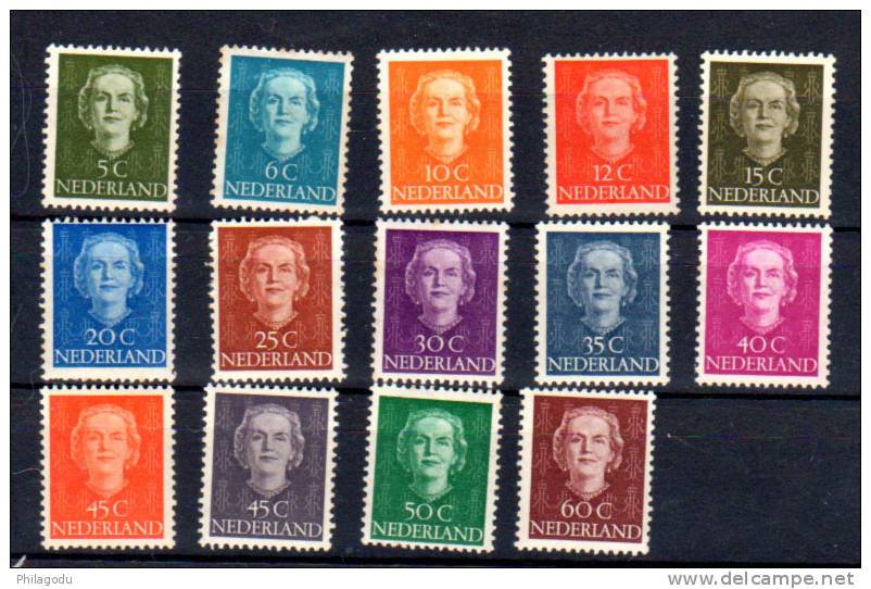 Reine Juliana, 512A à 523**  (12c Et 45c Rouge *), Cote 268,80 &euro;,  Nederland 1949 - Nuevos