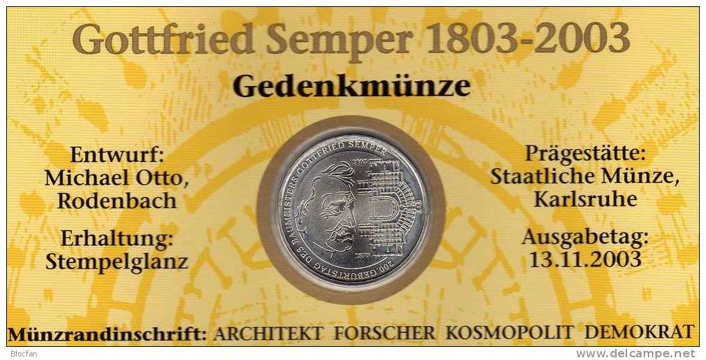 Semper-Oper Deutschland Numisblatt 6/2003 Mit 2371 10-KB SST 36€ Dresden - Allemagne