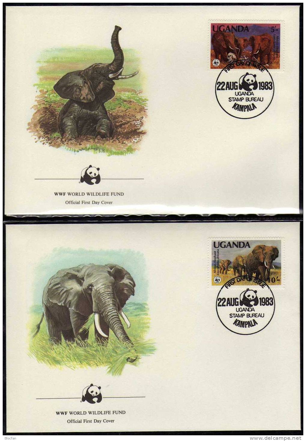 Der Elefant In Afrika 1983 Uganda 361/4 Auf 4 FDC 24€ WWF Afrikanische Elefanten Cover Set Of Africa - Ouganda (1962-...)