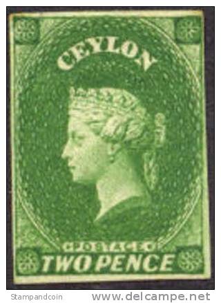 Ceylon #4 (SG #3b) Mint Hinged 2p Victoria From 1857 - Ceylon (...-1947)