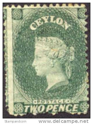 Ceylon #47 (SG #50) Mint Hinged 2p Victoria From 1863-67 - Ceylon (...-1947)
