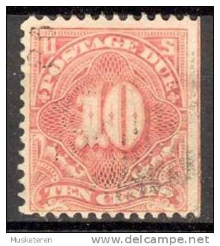 United States Postage Due 1895 Mi. 26   10 C Numbers Ziffern Chiffre 3-sided Perf. - Portomarken