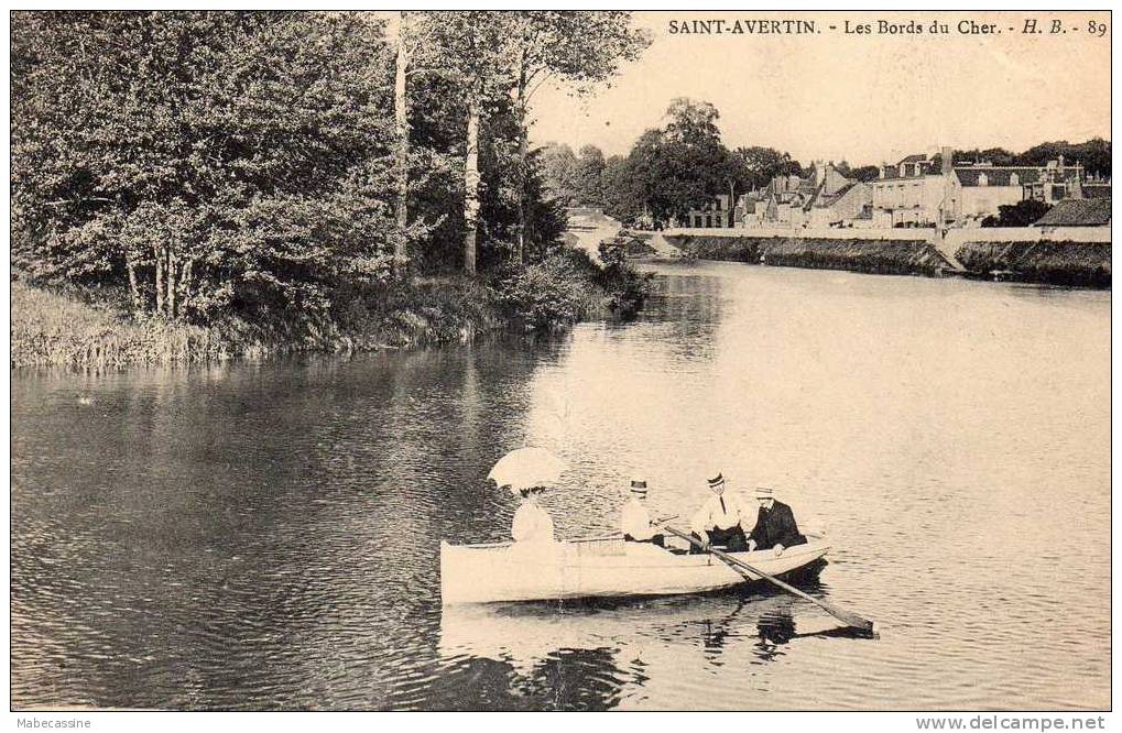 37 Saint-Avertin Les Bords Du Cher Animée Barque Avec Personnages - Saint-Avertin